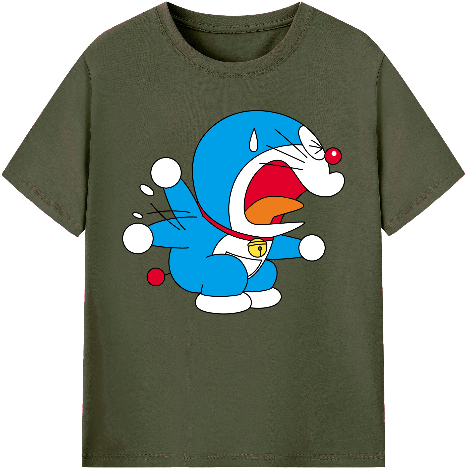 （画像用） ドラえもん Doraemon 綿100％ メンズ半袖Tシャツ｜肌触りやわらか＆通気性